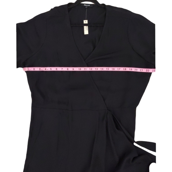 Madewell Black Ruffle Wrap Dress 3X - Picture 9 of 13